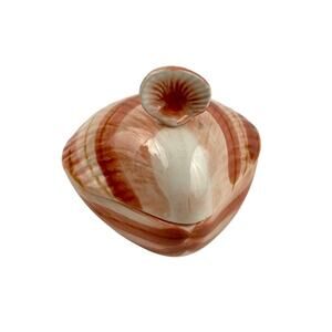 VTG Fitz And Floyd Lidded Seashell Trinket Box Shells Ceramic